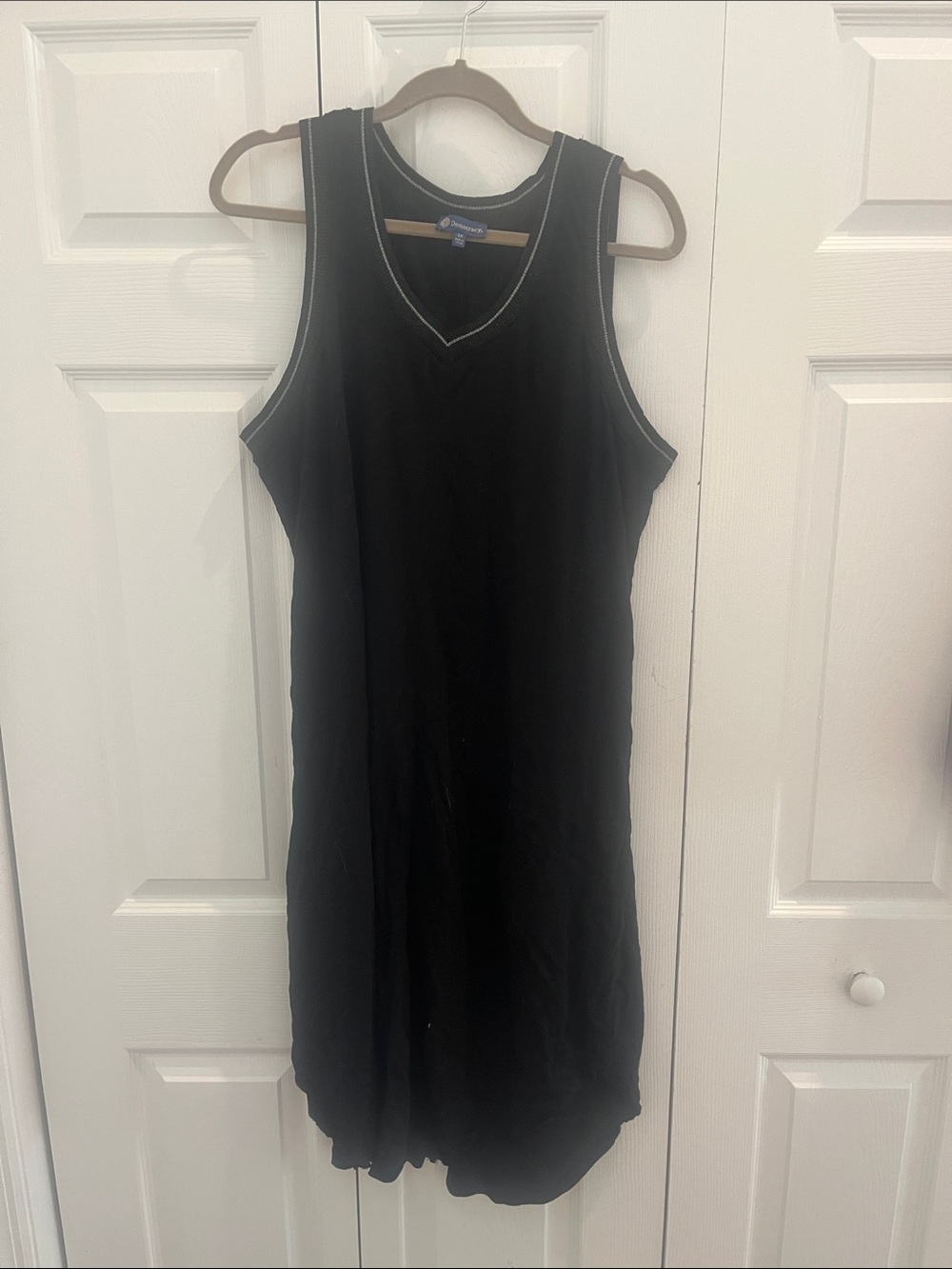 Democracy Black V-Neck Tank dress/coverup with silver Trim